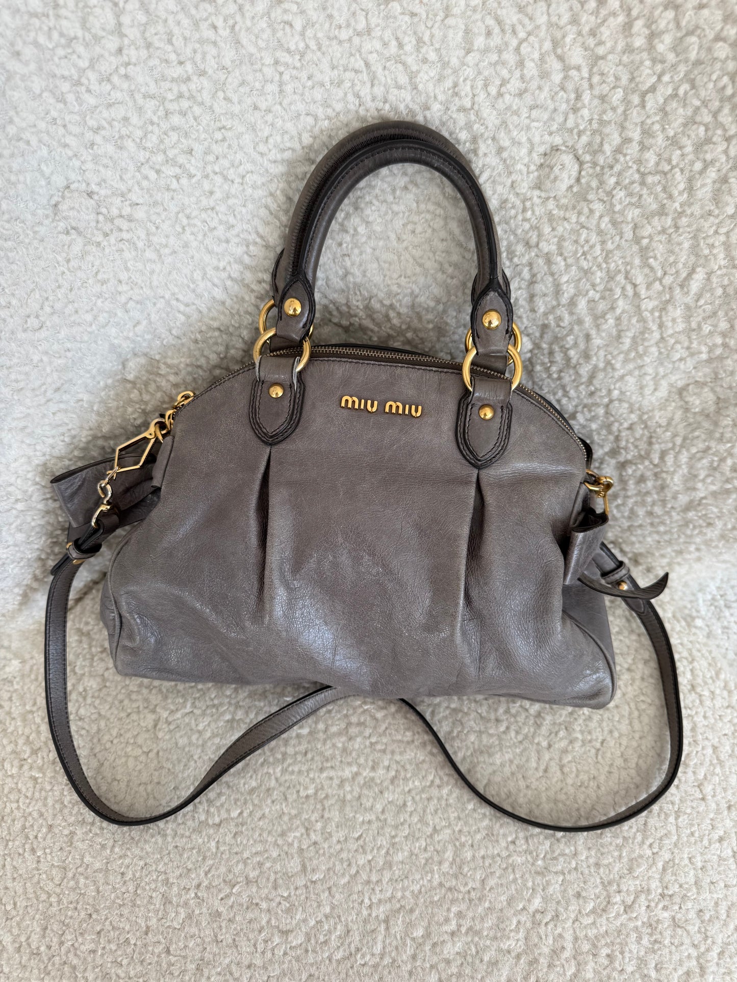 Miu Miu 2-Way Vitello Lux Bow Bag