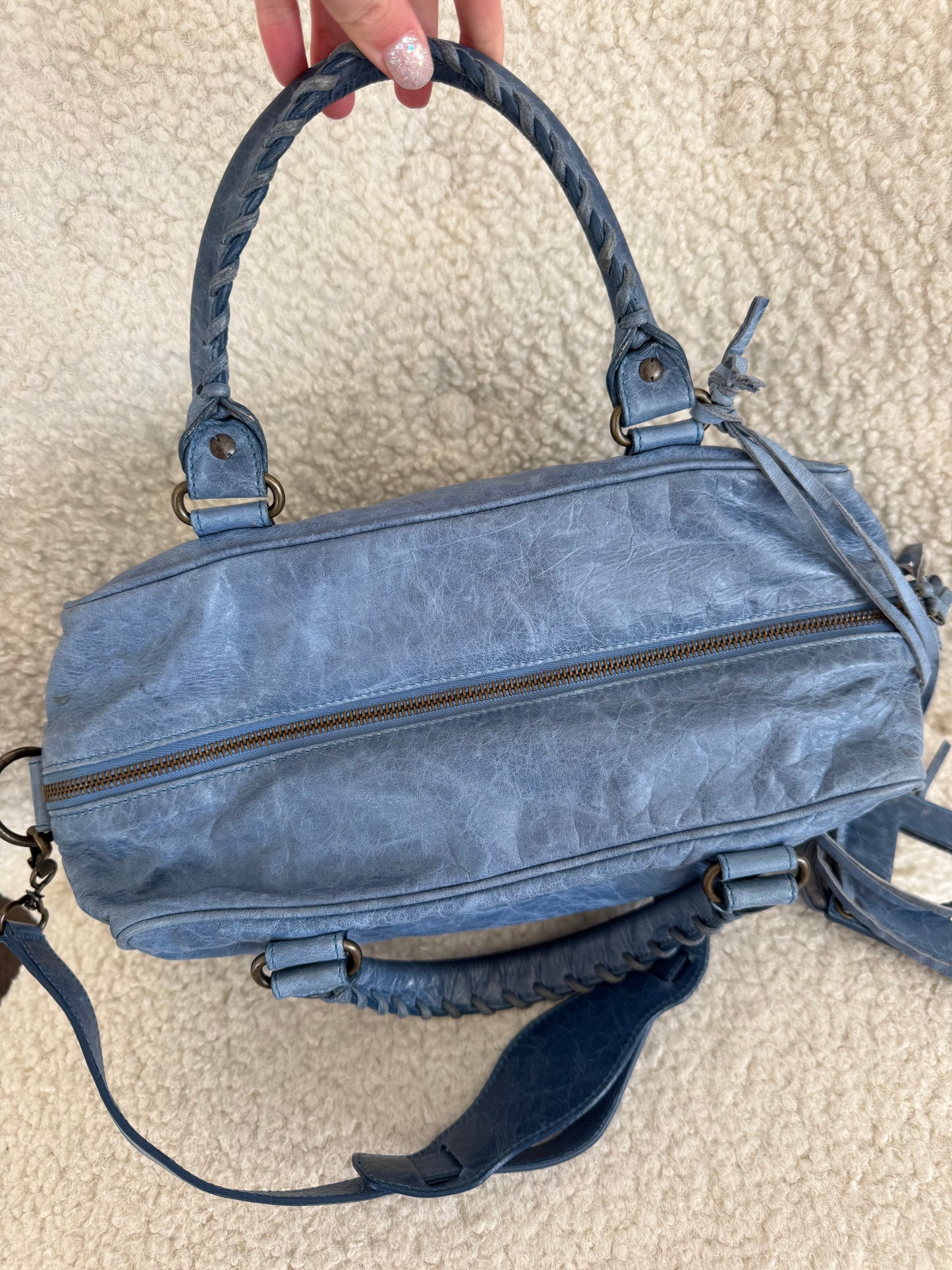 Balenciaga City Bag Blue Leather Classic Hardware