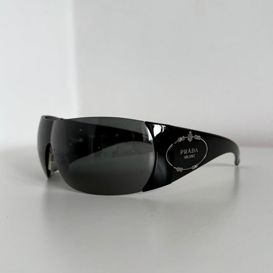 Prada Black Logo Shield Sunglasses