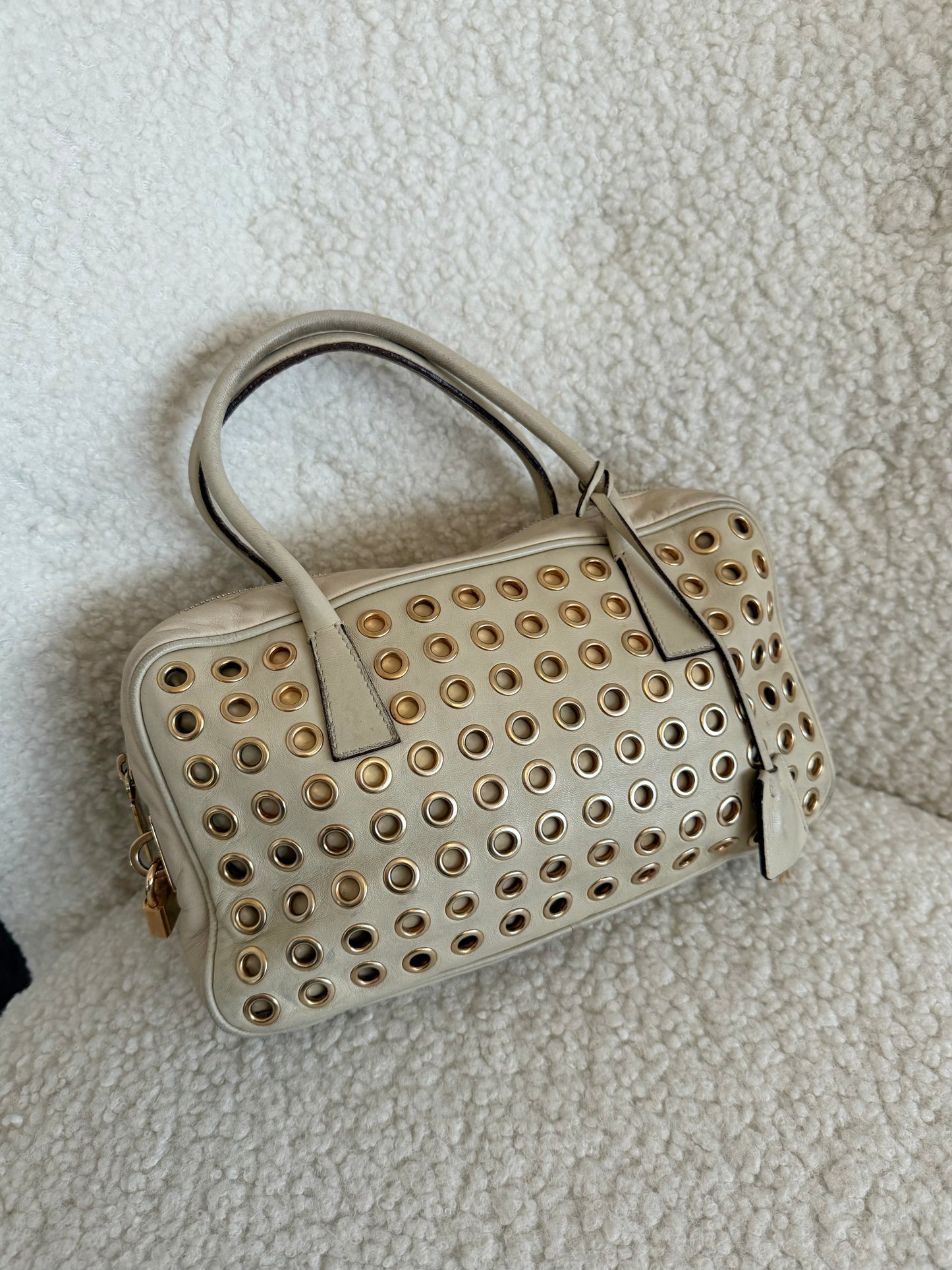 Vintage Prada Grommet Bauletto Bag