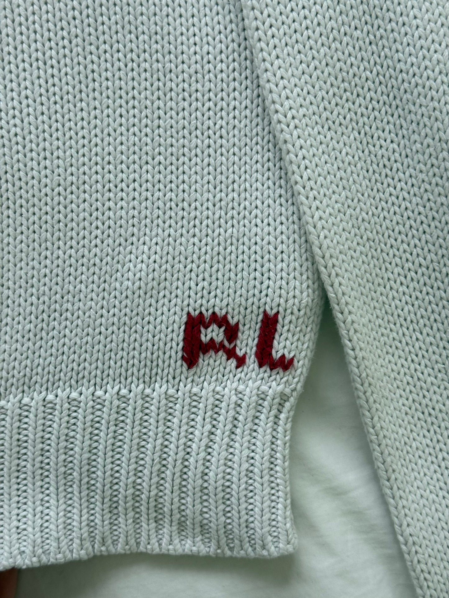 White Ralph Lauren American flag knitted jumper