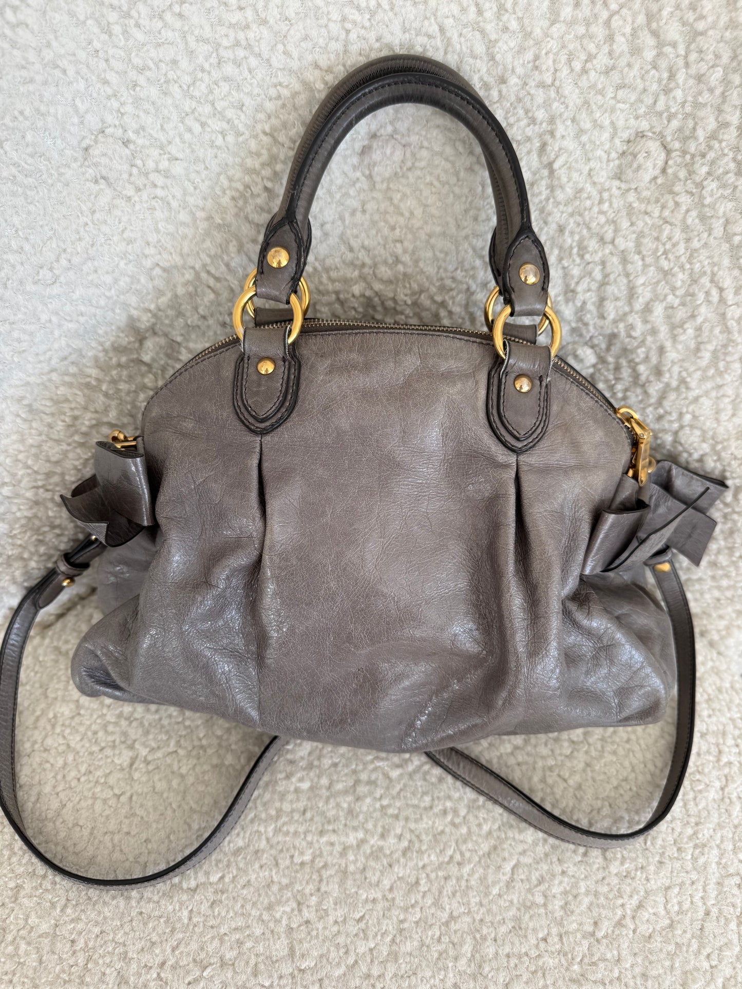 Miu Miu 2-Way Vitello Lux Bow Bag