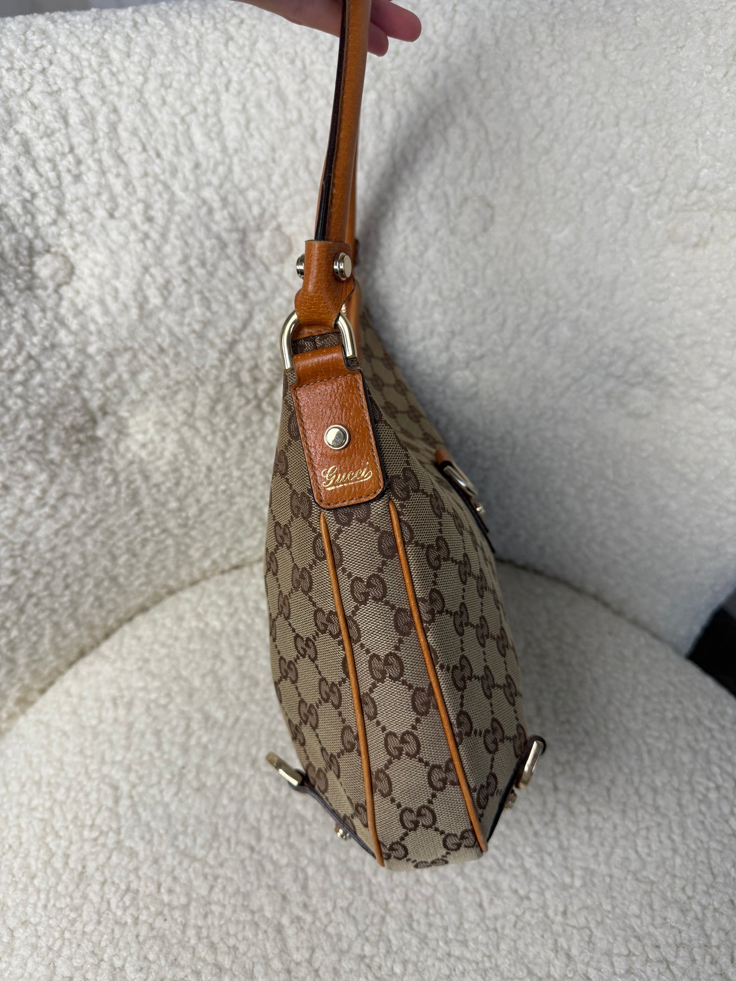 Gucci Beige/Brown Abbey D-Ring Small Hobo Bag