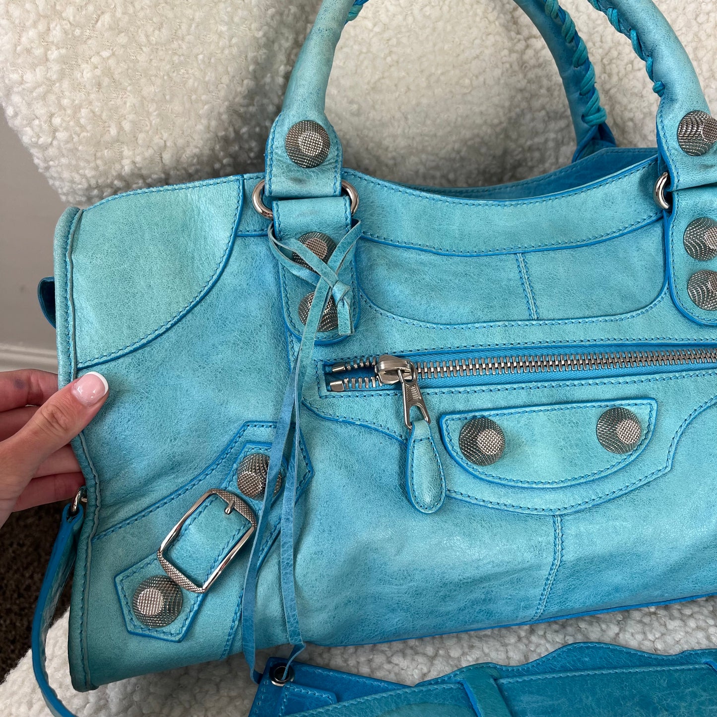 Turquoise Balenciaga City Bag