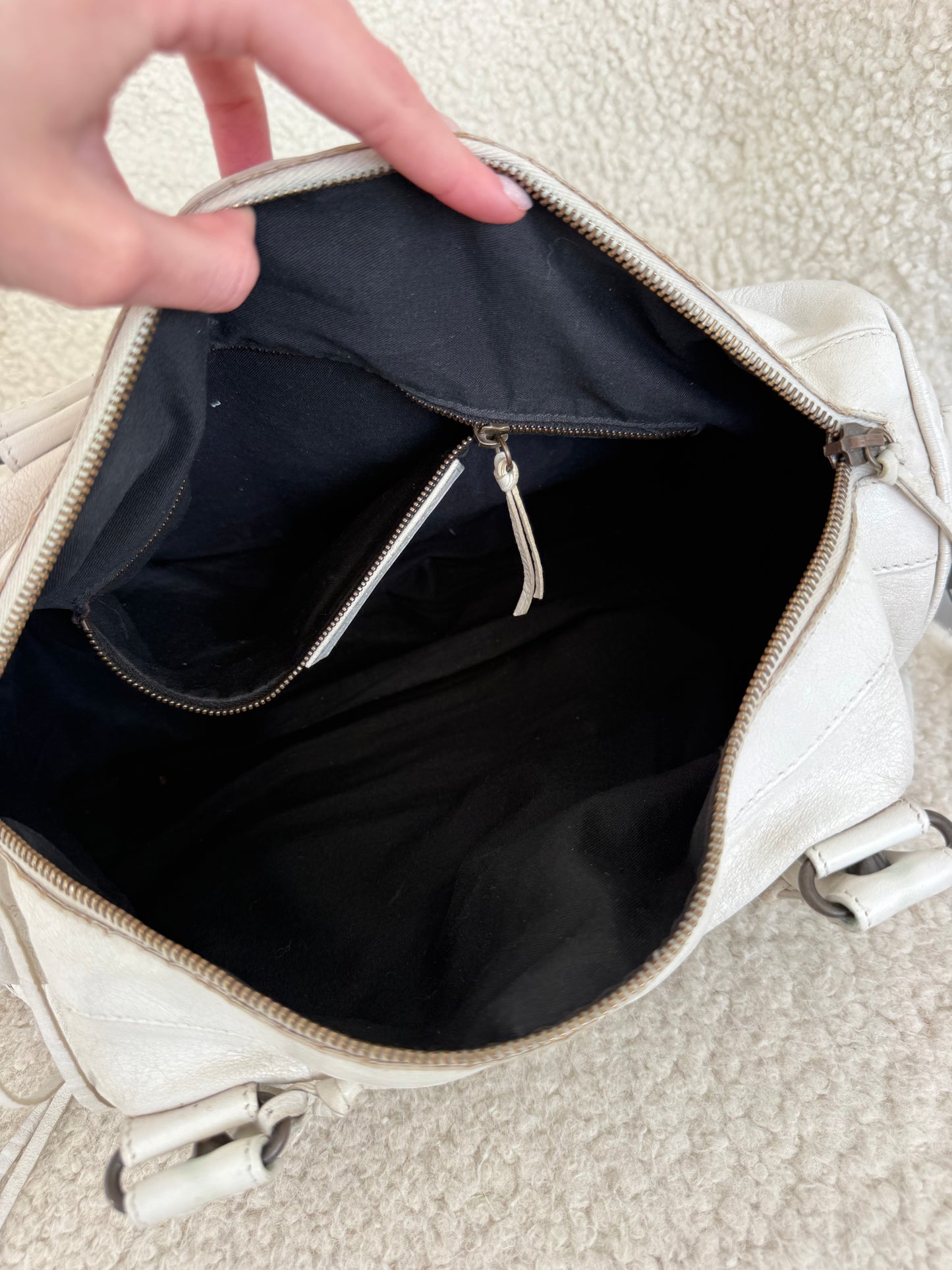 Balenciaga City Bag White Leather Classic Hardware