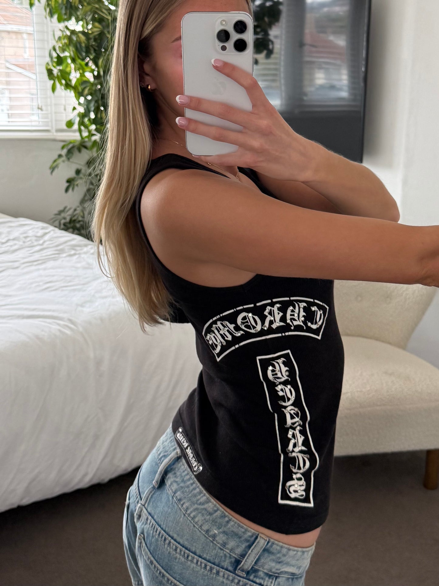 Chrome Hearts Cross Logo Ribbed Tank Top