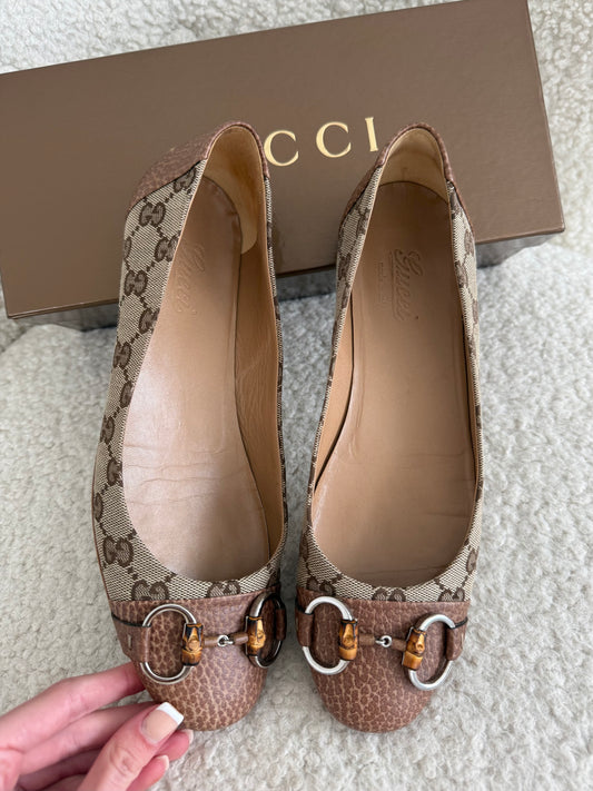 Gucci GG Horsebit Ballet Flats 38.5