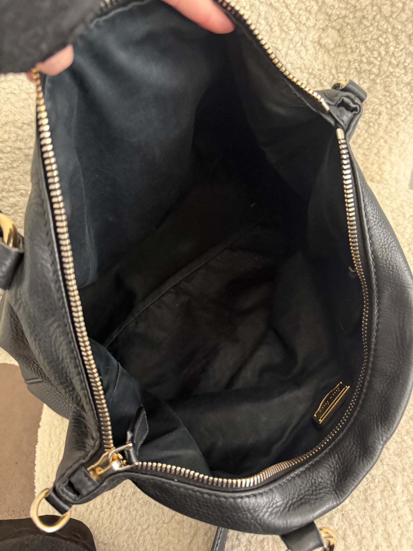 Miu Miu black leather tote bag