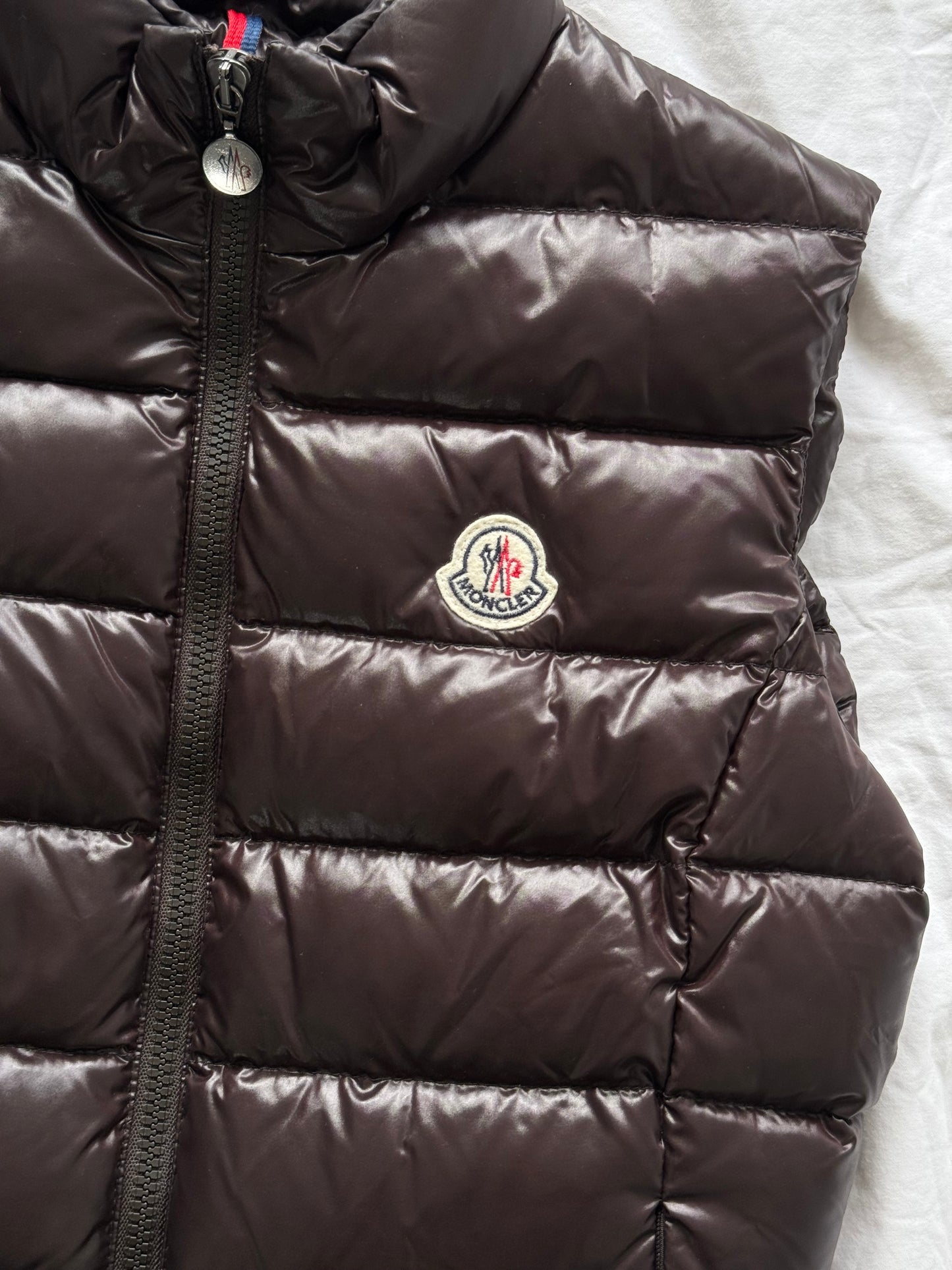 Moncler ghany gilet in dark brown