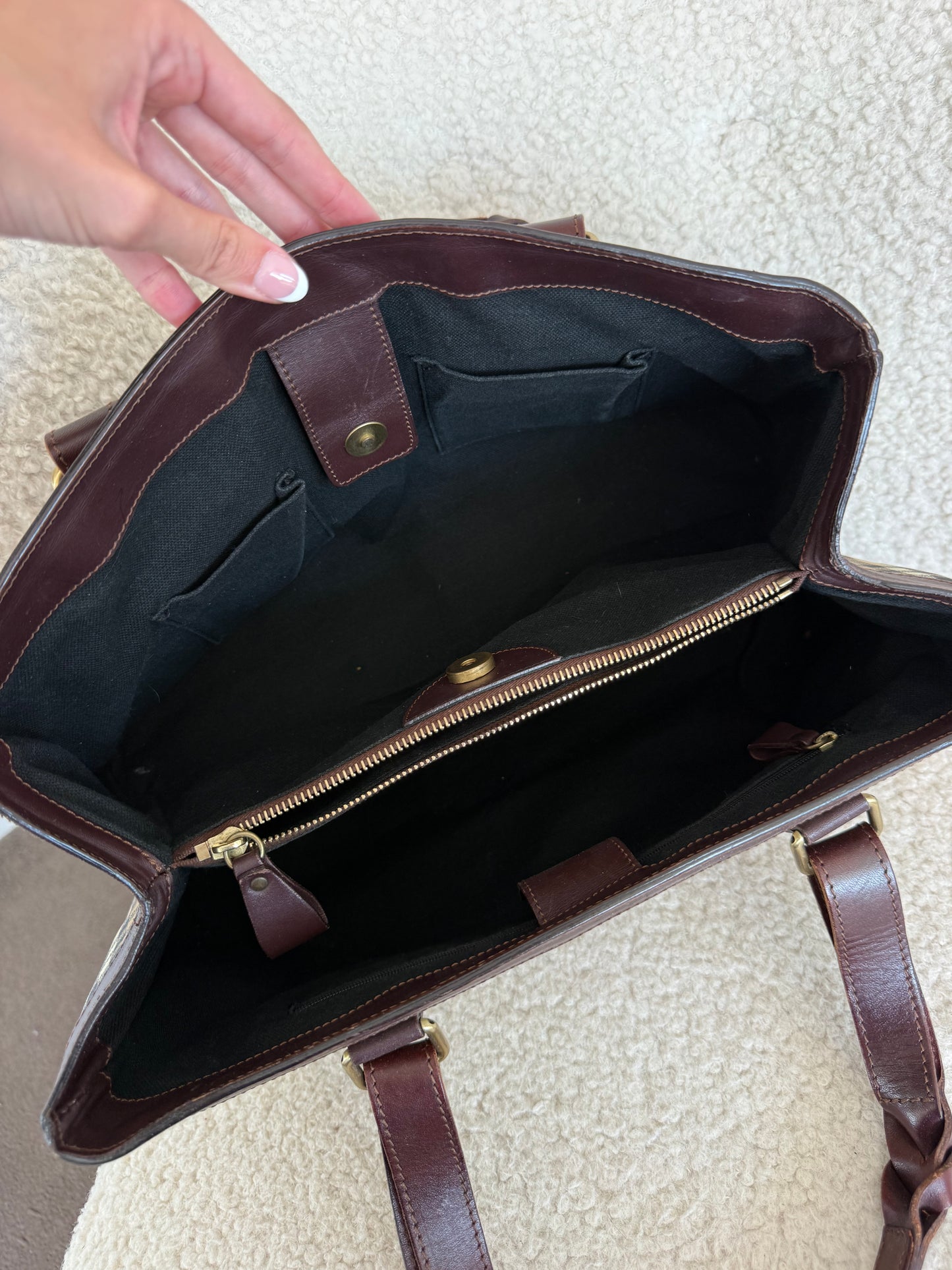 Vintage Burberry Haymarket Check Rectangle Handbag