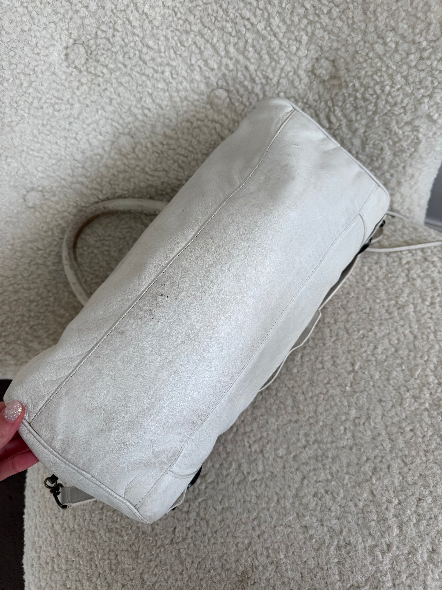 Balenciaga City Bag White Leather Classic Hardware