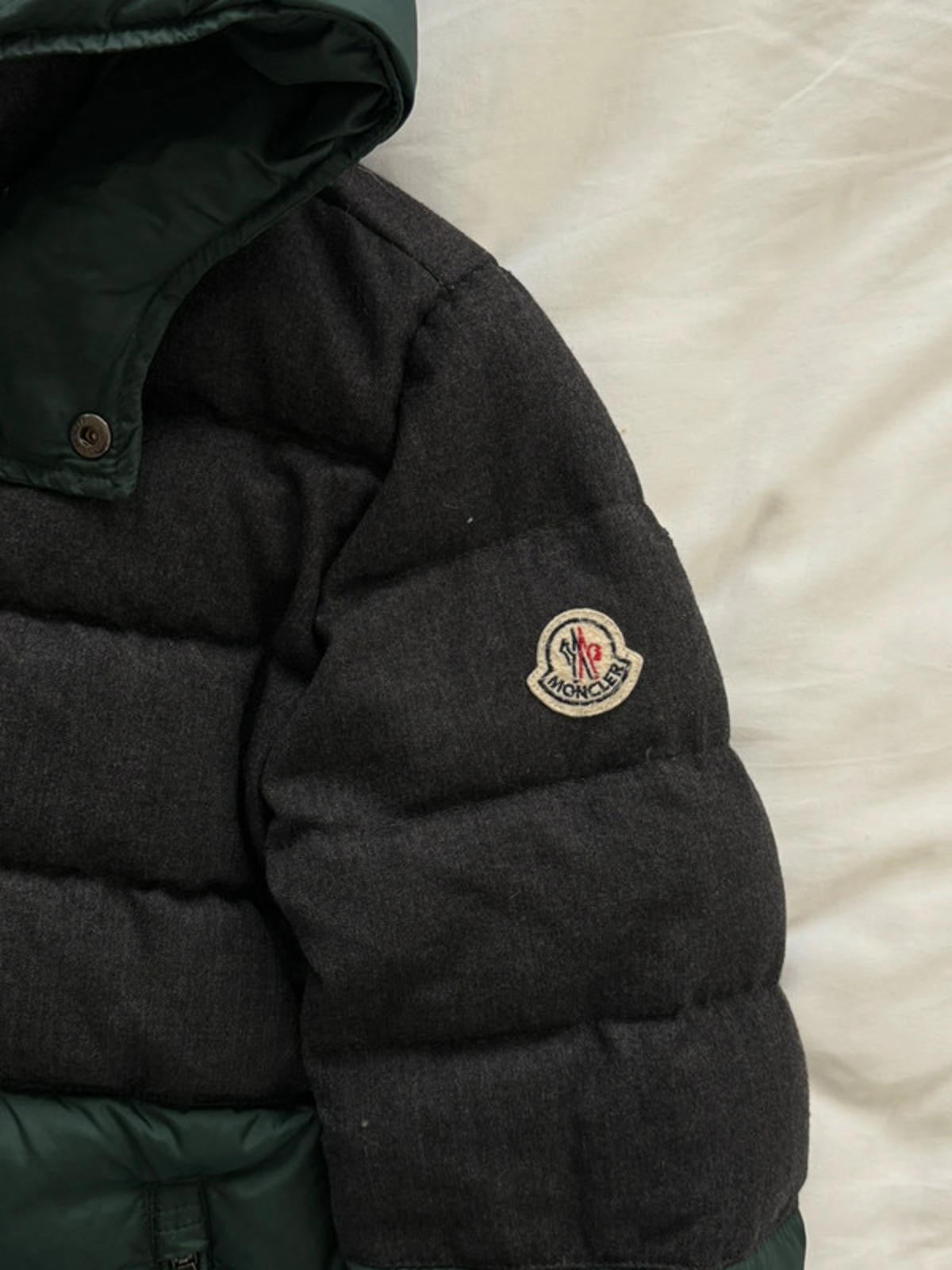 Moncler Charcoal & Deep Green Down Puffer Jacket