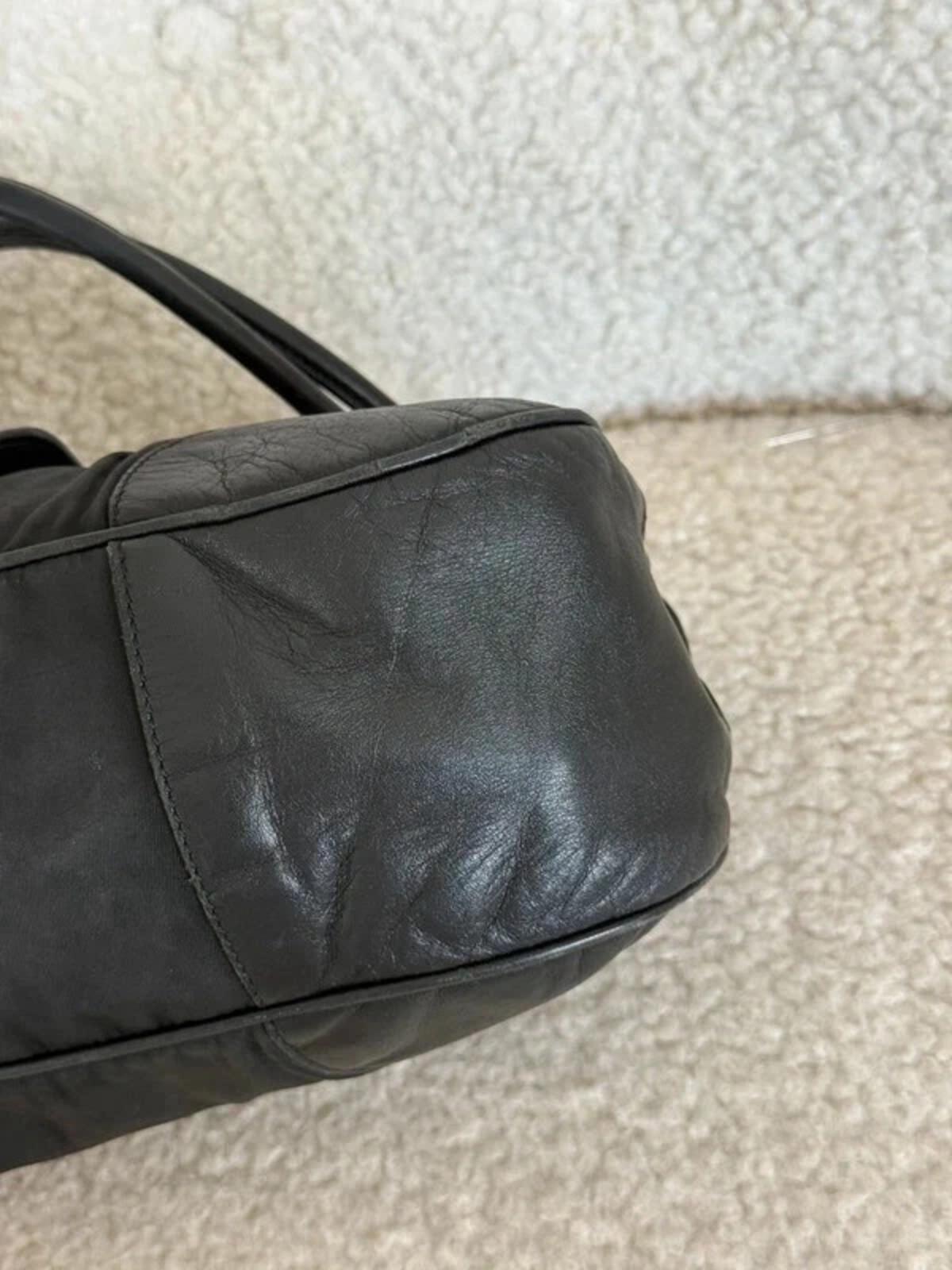 Prada nylon buckle half moon shoulder bag in black