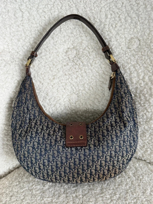 christian dior trotter shoulder bag navy