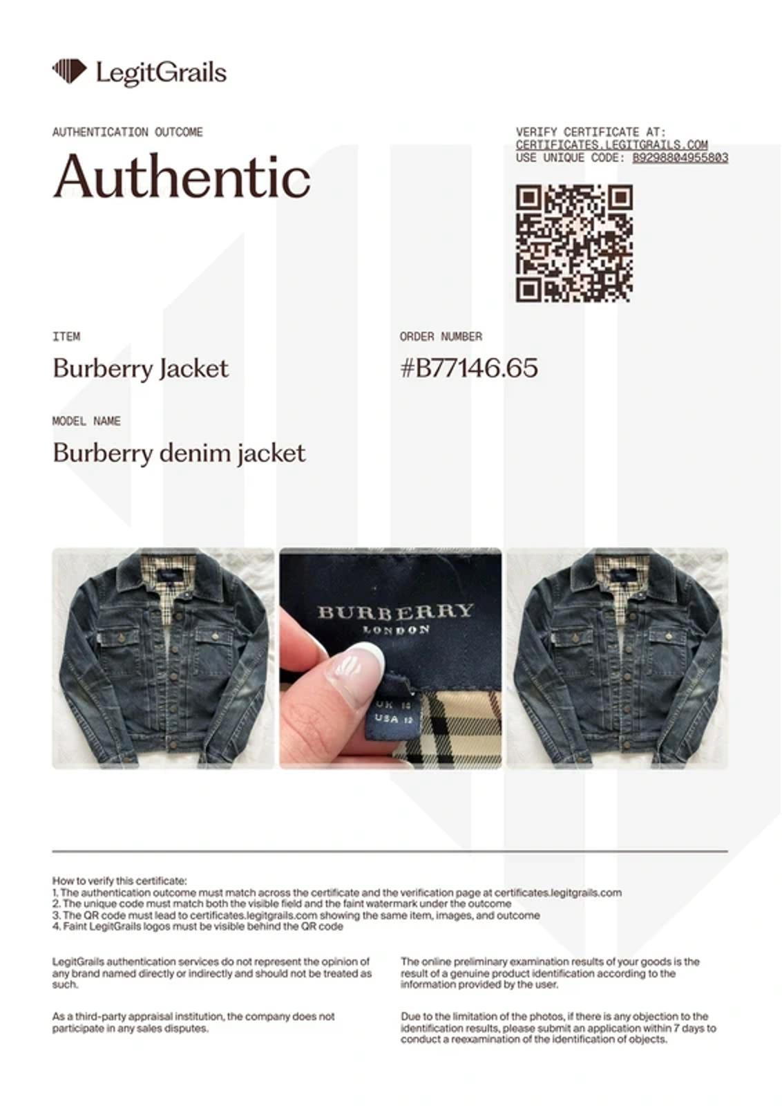 Burberry London denim jacket