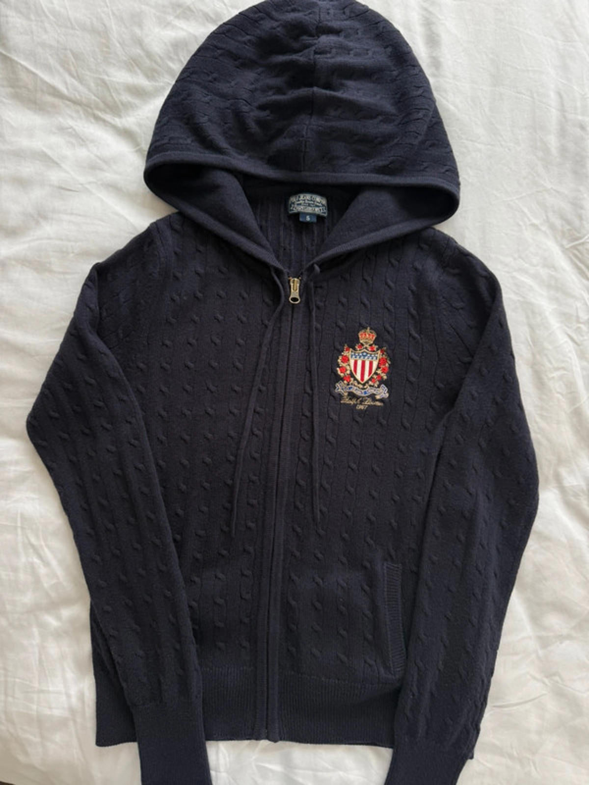 Ralph Lauren Navy Cable Knit Hoodie