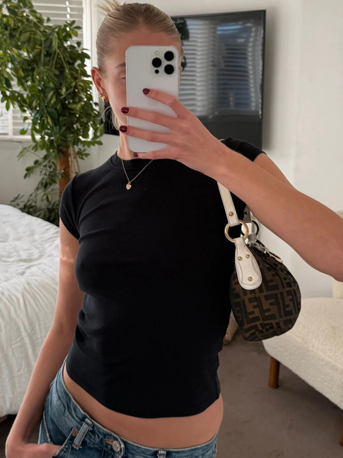Fendi Zucca Canvas Mini Shoulder Bag