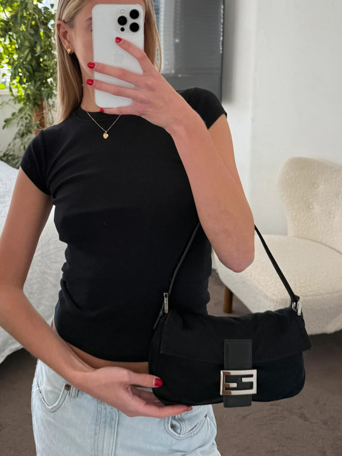 Fendi Baguette Black Shoulder Bag