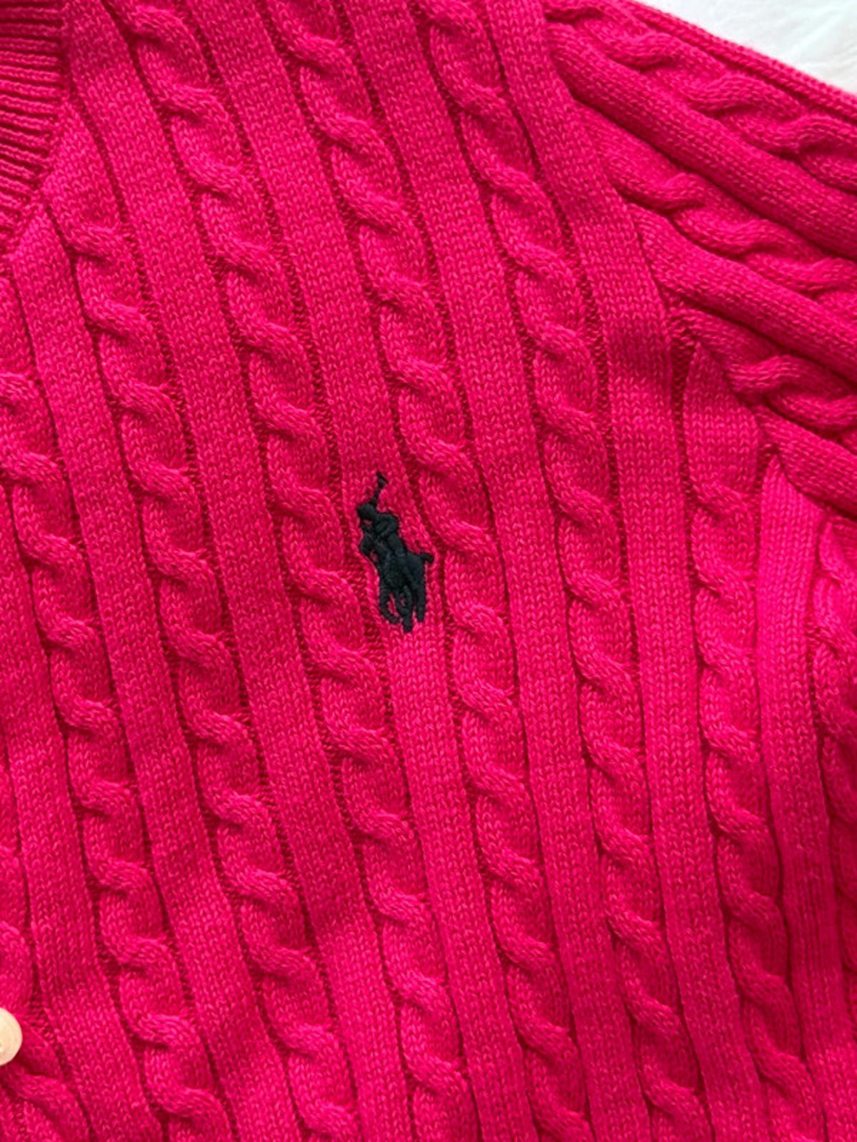 Hot Pink Cable Knit Cardigan