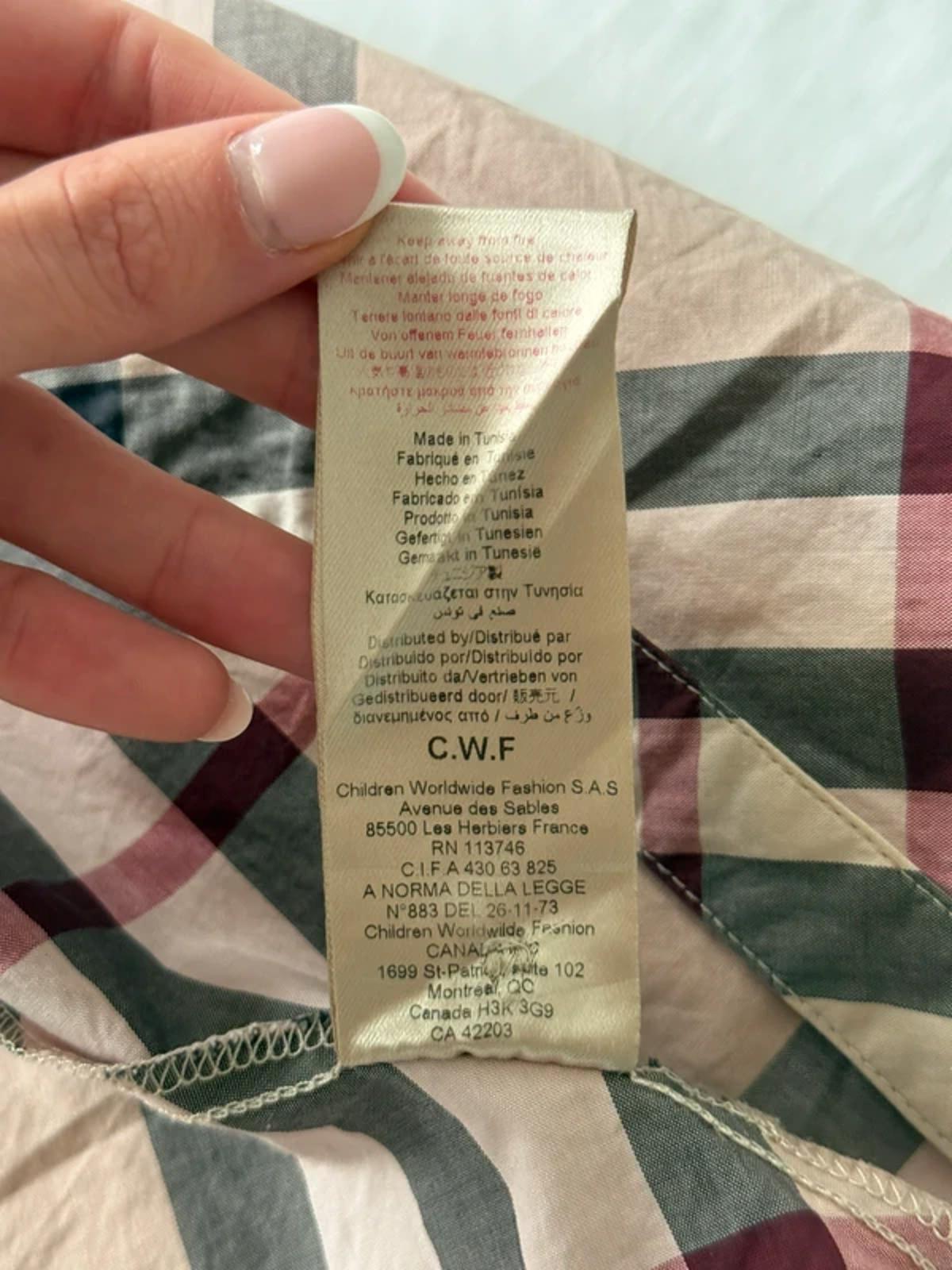 Burberry nova check short sleeve button up shirt