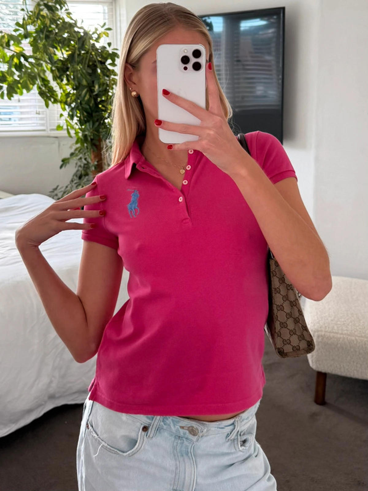 Ralph Lauren pink big pony polo top