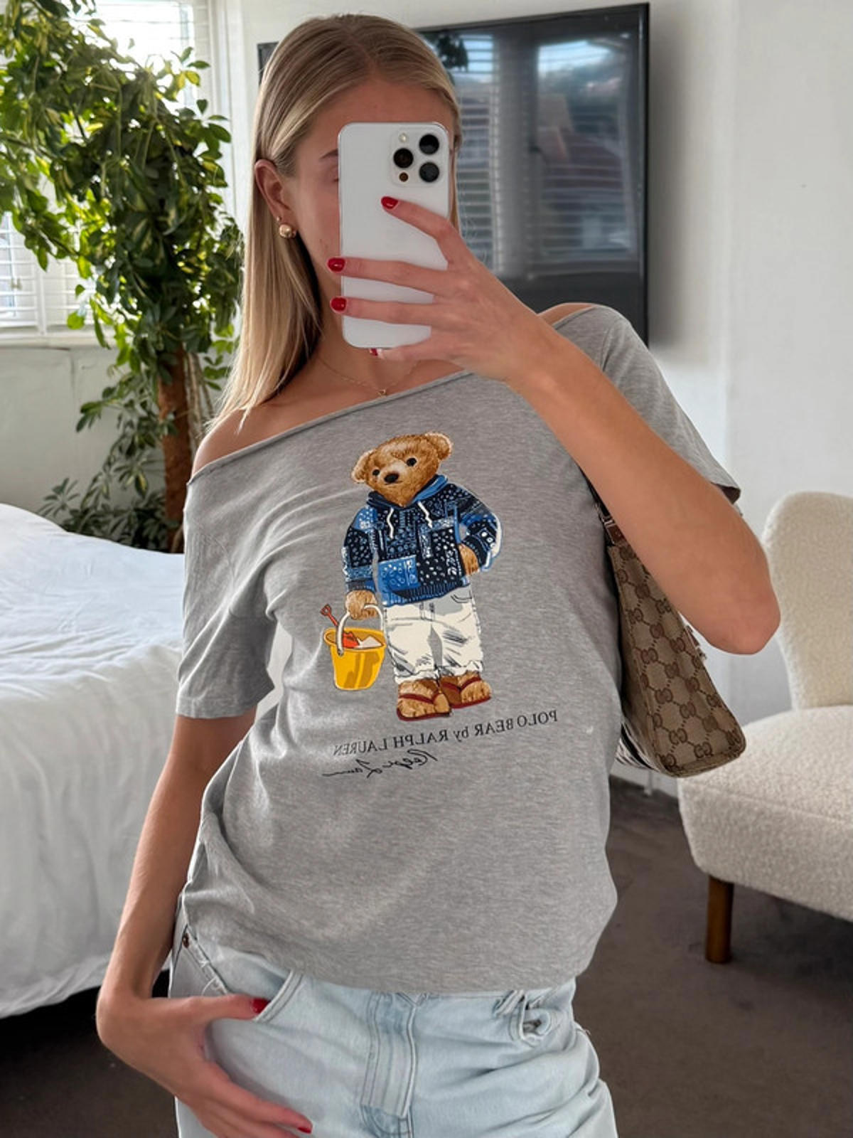 Ralph Lauren Grey Polo Bear Tee