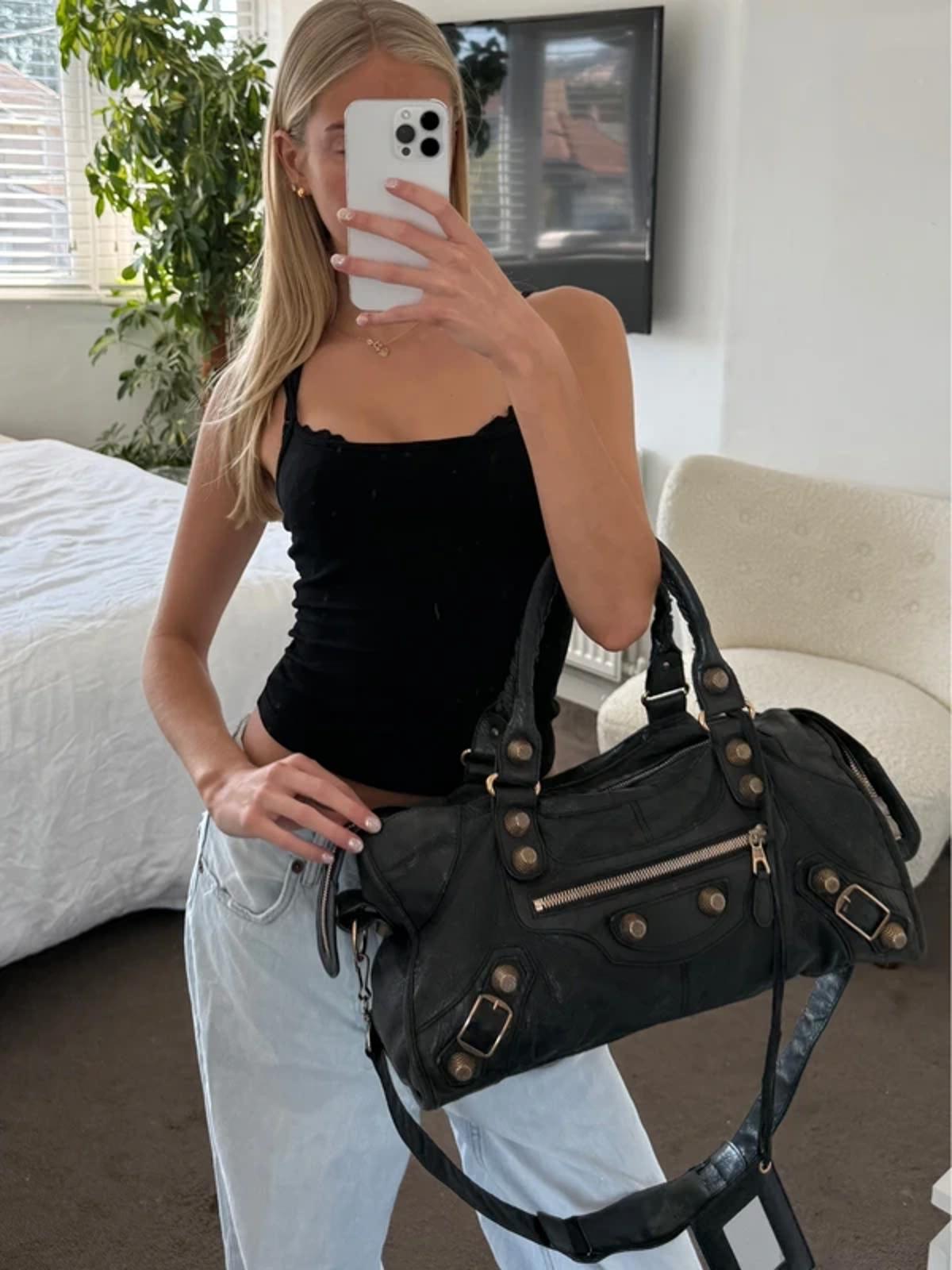 Balenciaga City Bag Black Leather Giant Hardware