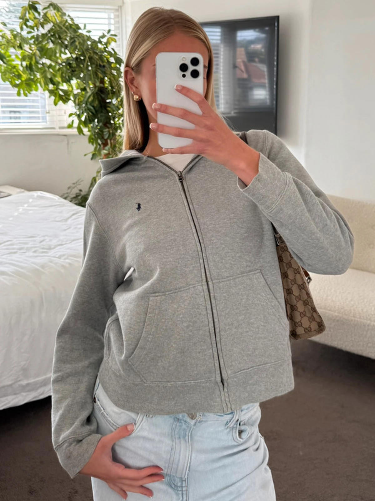 Grey Zip Hoodie
