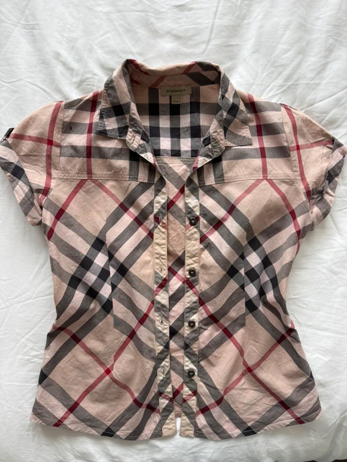 Burberry nova check short sleeve button up shirt