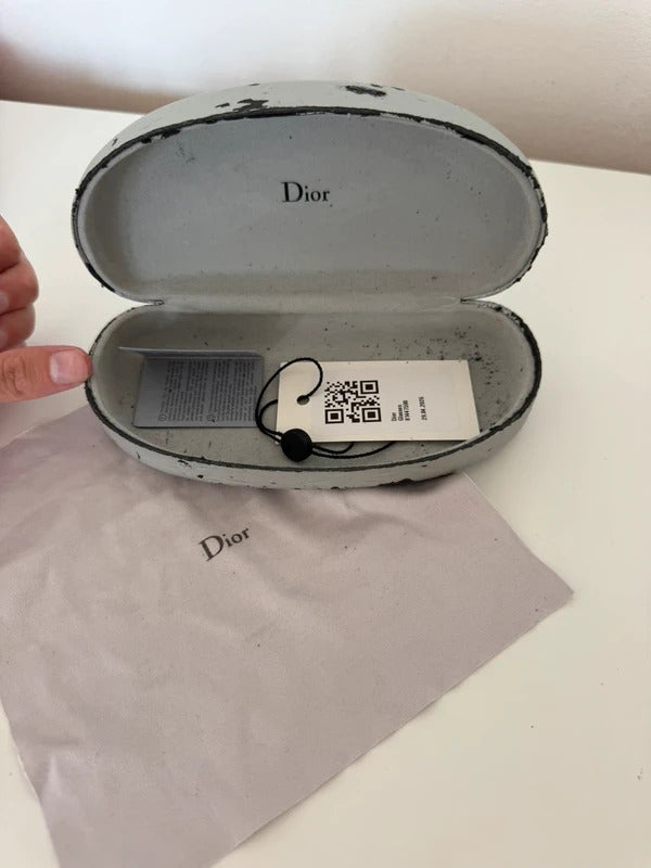 vintage dior shield rimless sunglasses silver