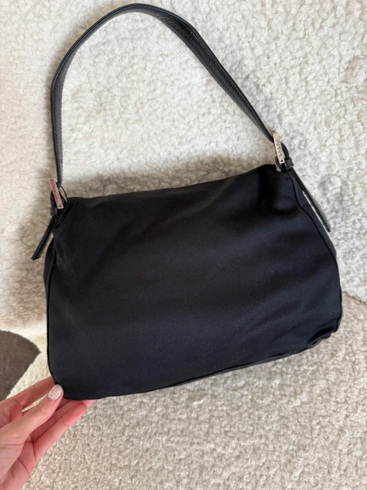 Fendi Large Mama Baguette Shoulder Bag Black Nylon