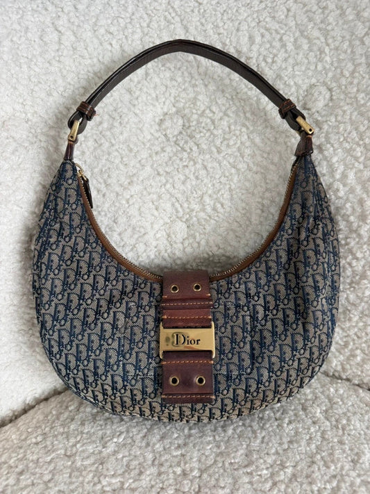 christian dior trotter shoulder bag navy