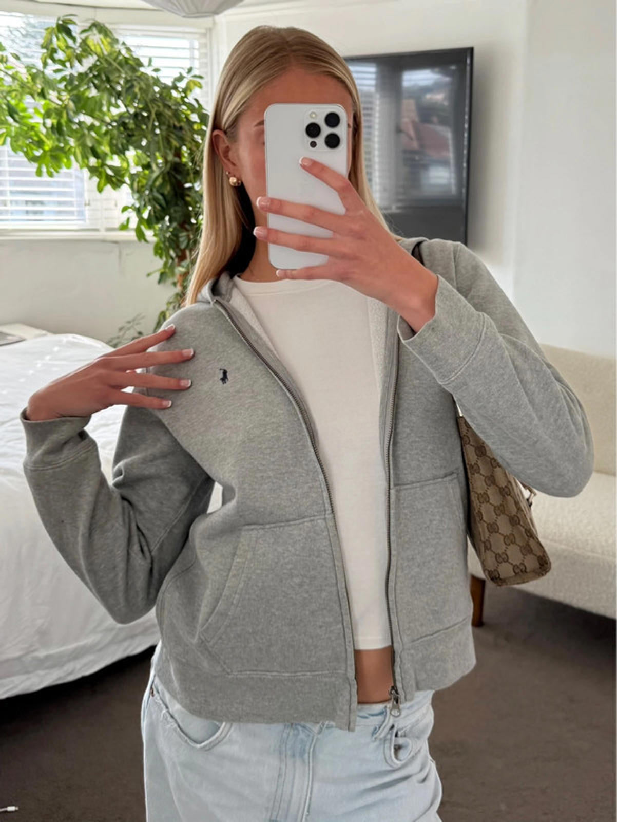 Grey Zip Hoodie