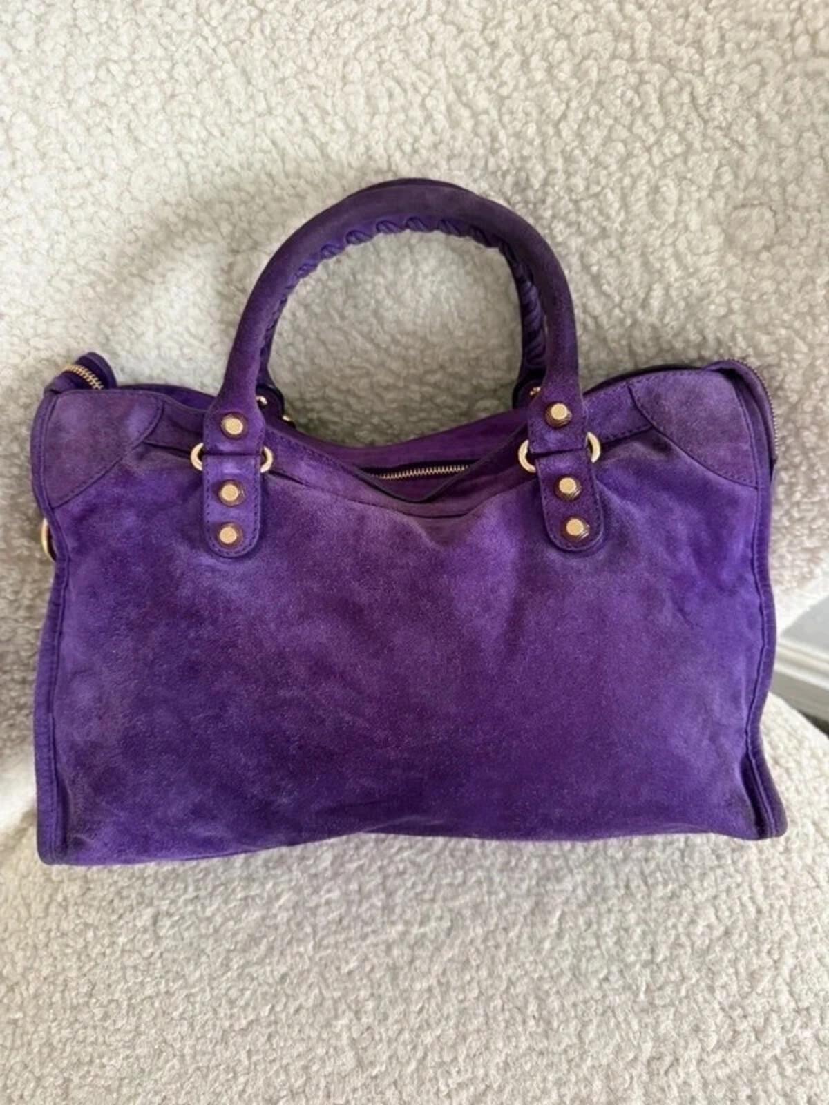 Balenciaga Giant 12 Motorcycle City bag in Ultra Violet suede