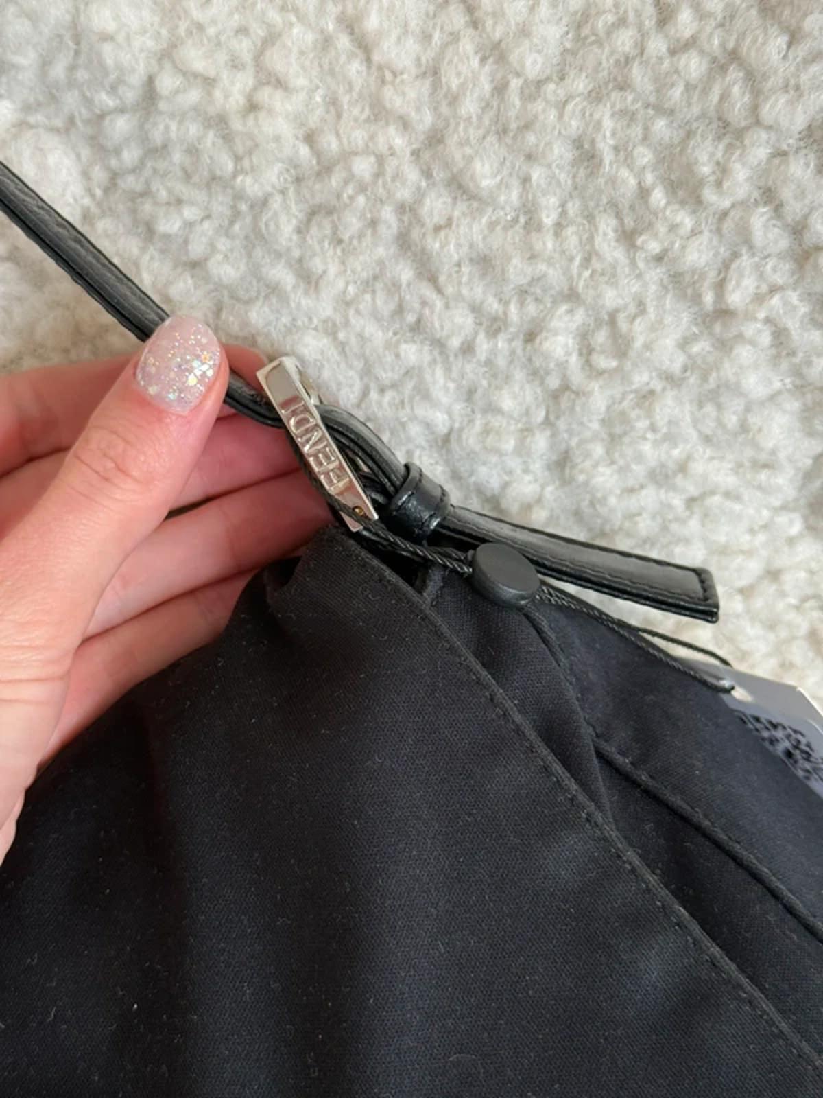 Fendi Large Mama Baguette Shoulder Bag Black Nylon