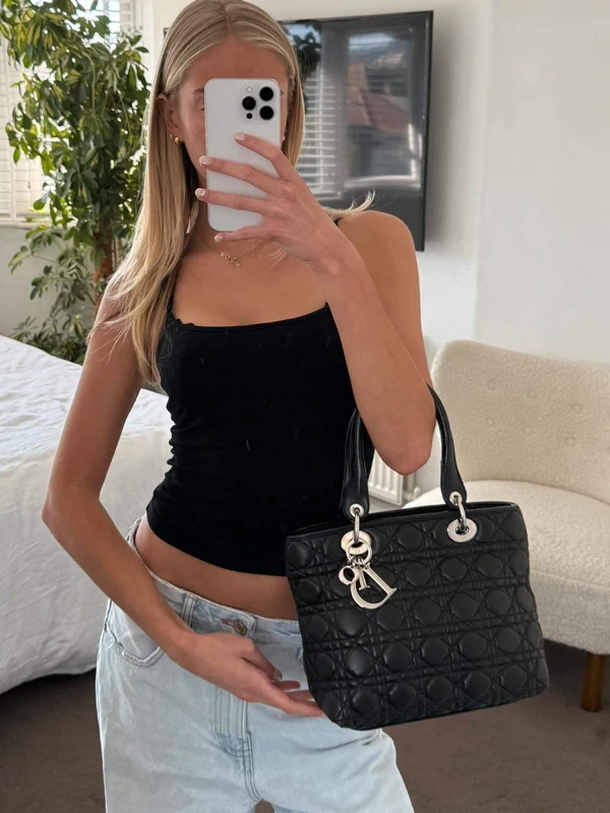 Christian Dior Lady Dior Medium Bag Black Cannage