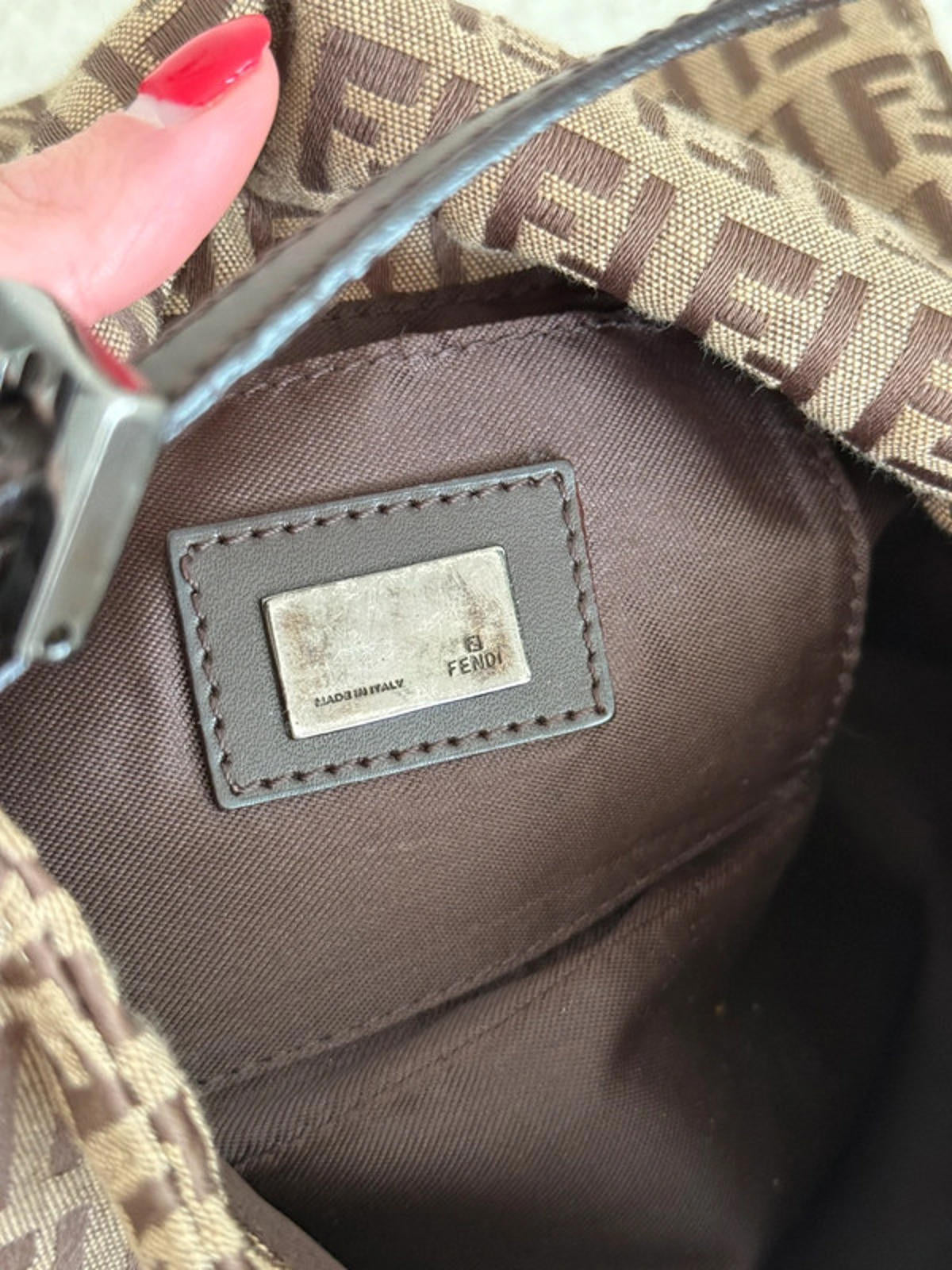 Fendi Mama Zucca monogram baguette shoulder bag