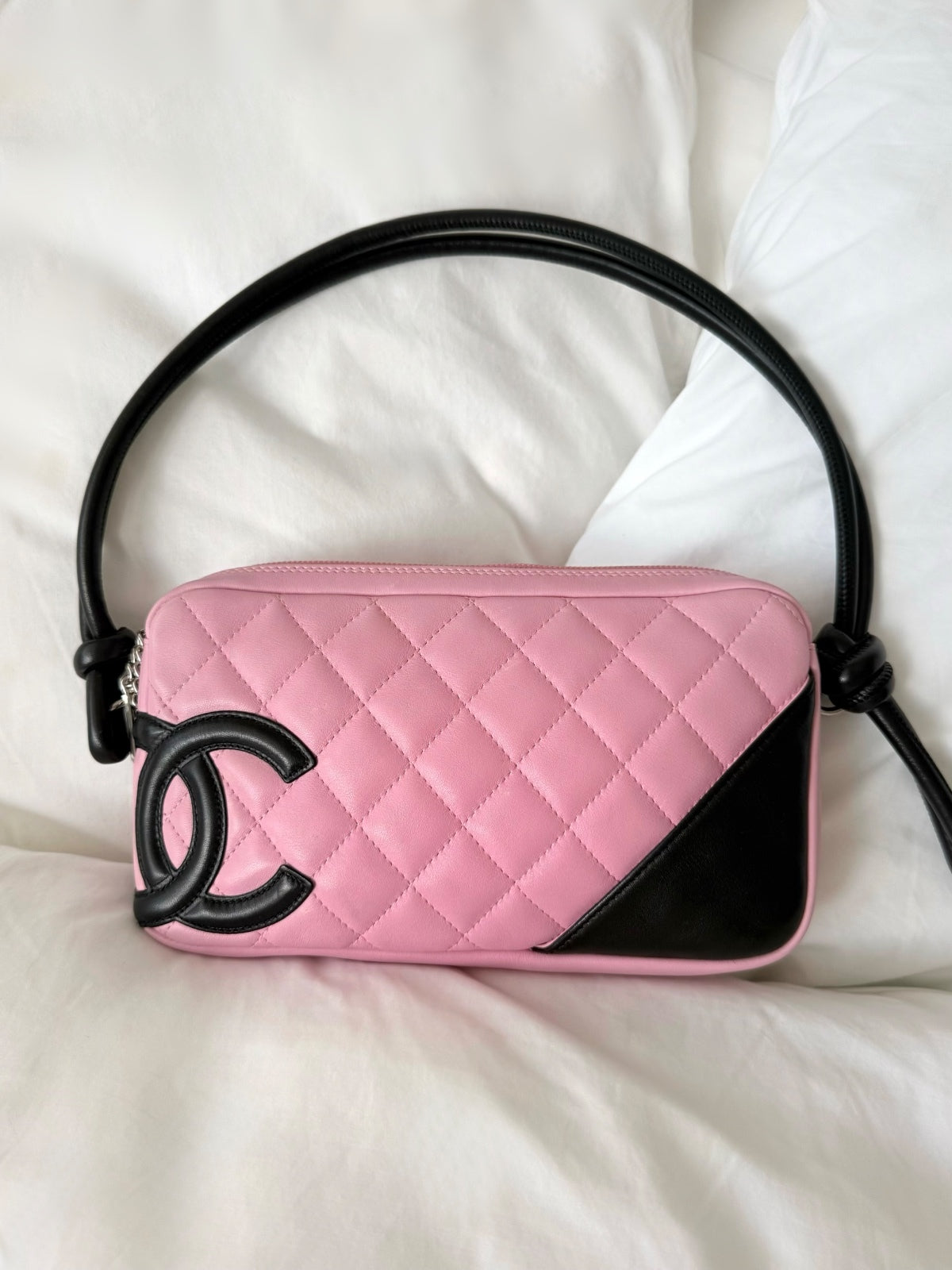 Chanel Cambon Ligne Pochette Shoulder Bag in Pink & Black
