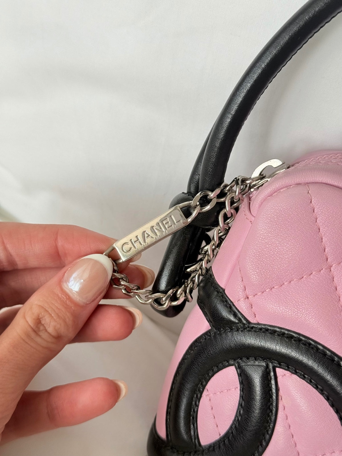 Chanel Cambon Ligne Pochette Shoulder Bag in Pink & Black