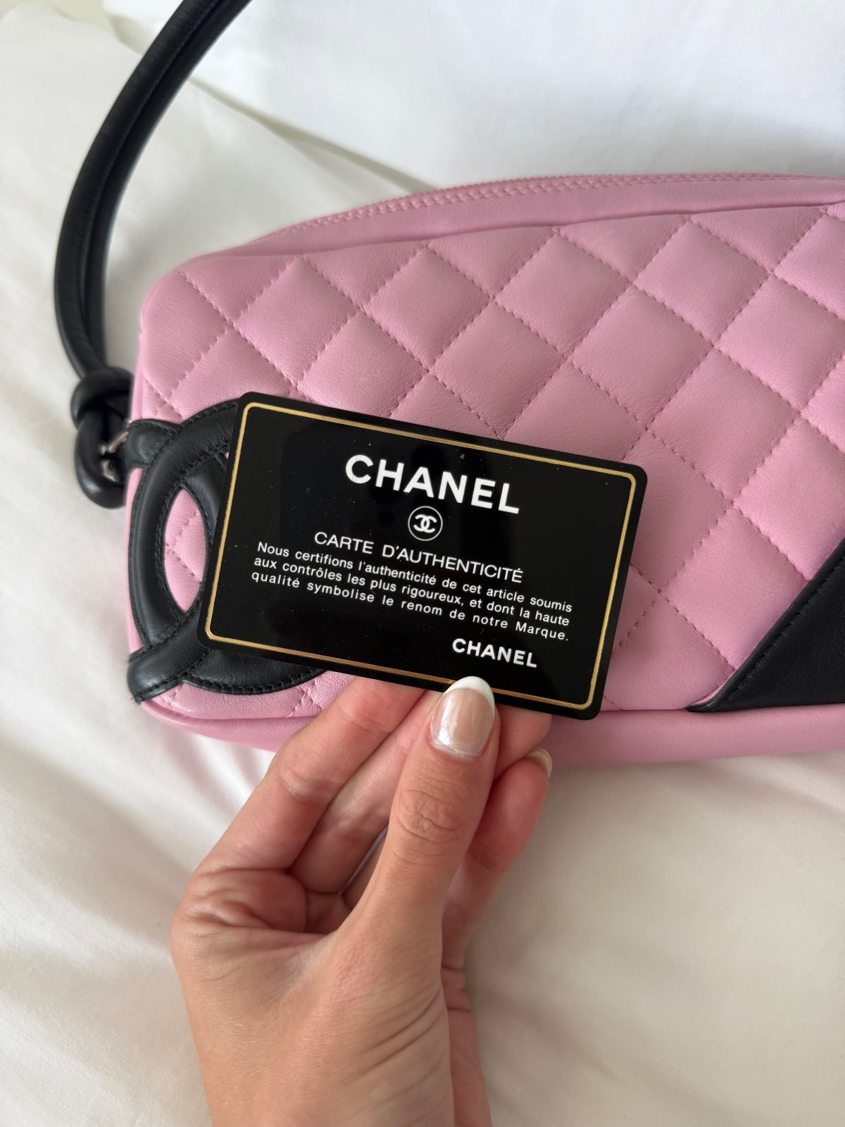 Chanel Cambon Ligne Pochette Shoulder Bag in Pink & Black