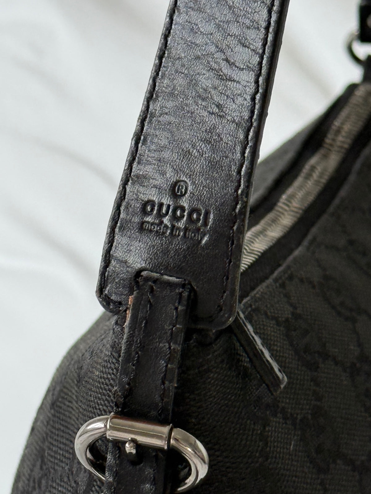 Gucci Black GG Monogram Pochette Bag