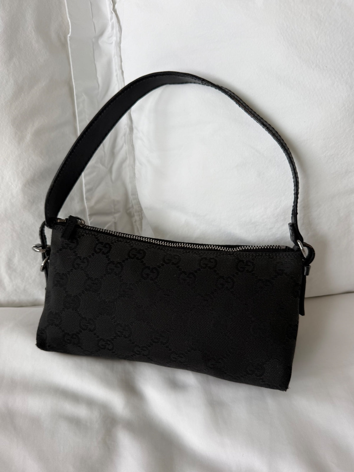 Gucci Black GG Monogram Pochette Bag