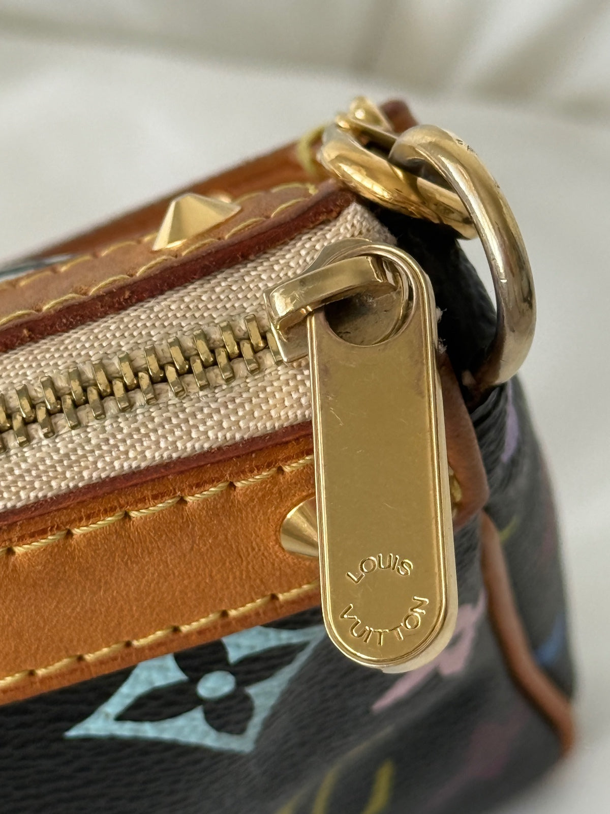 Louis Vuitton x Takashi Murakami Black Monogram Multicolore Pochette Bag