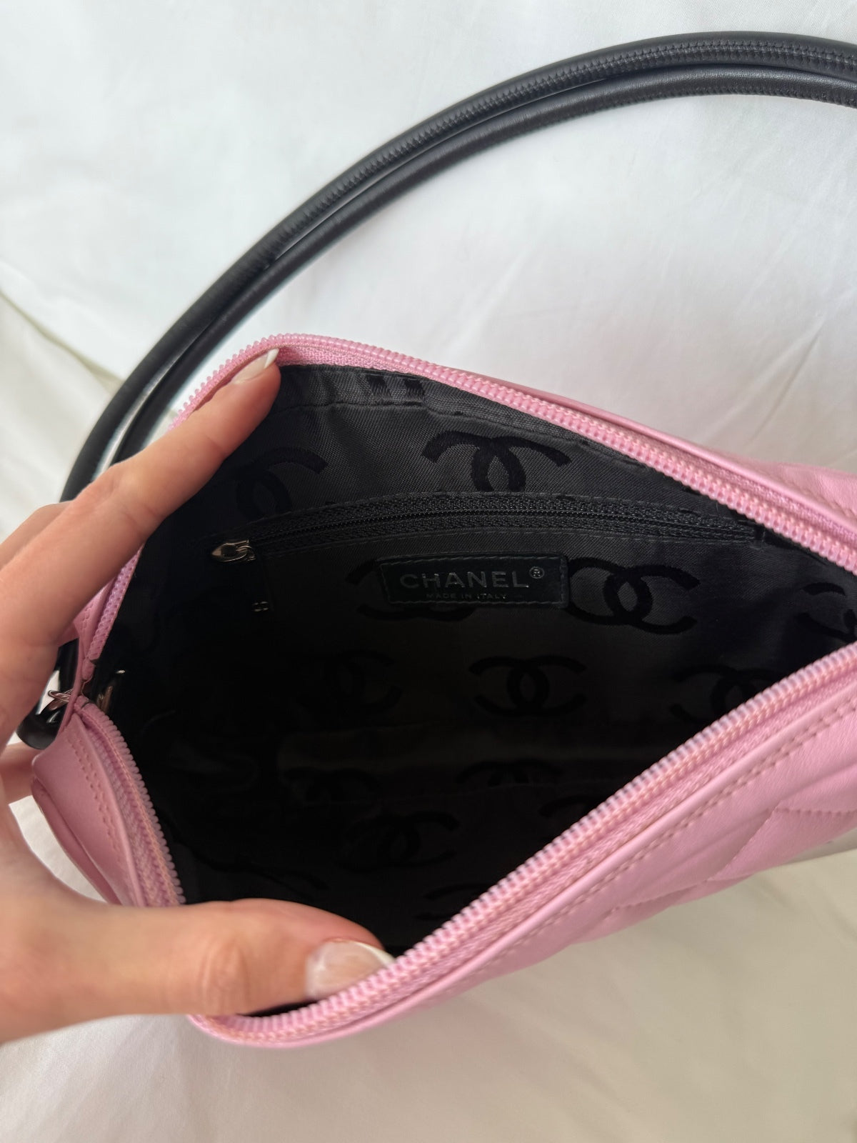 Chanel Cambon Ligne Pochette Shoulder Bag in Pink & Black