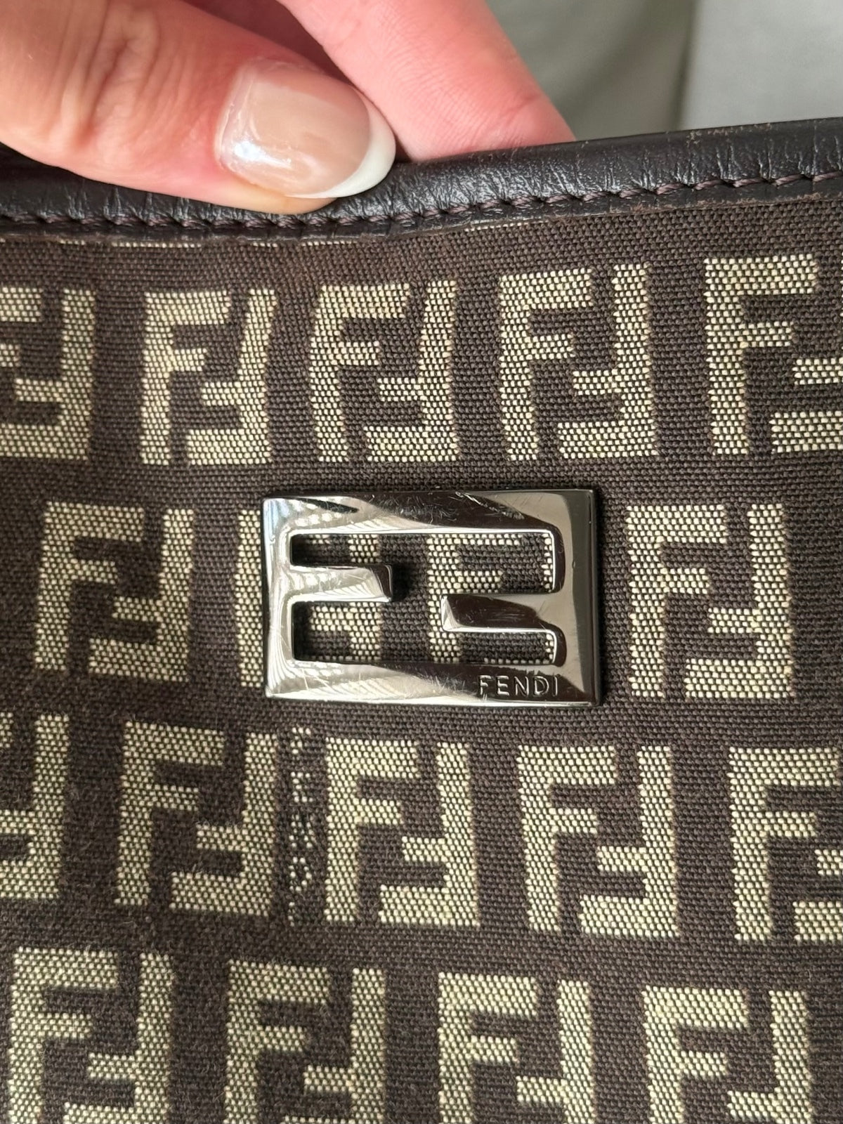Fendi Zucca Monogram Canvas Tote Bag