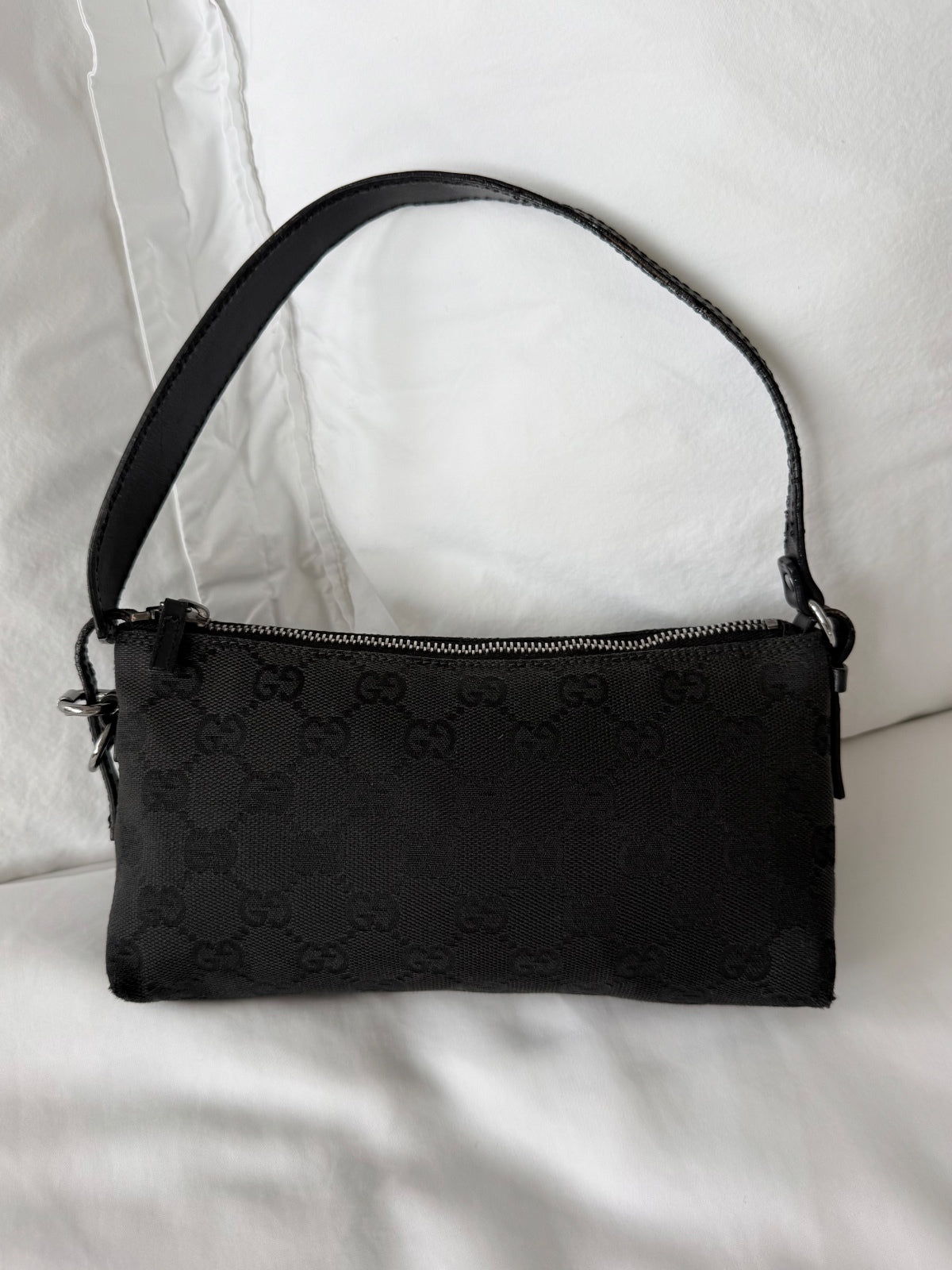 Gucci Black GG Monogram Pochette Bag