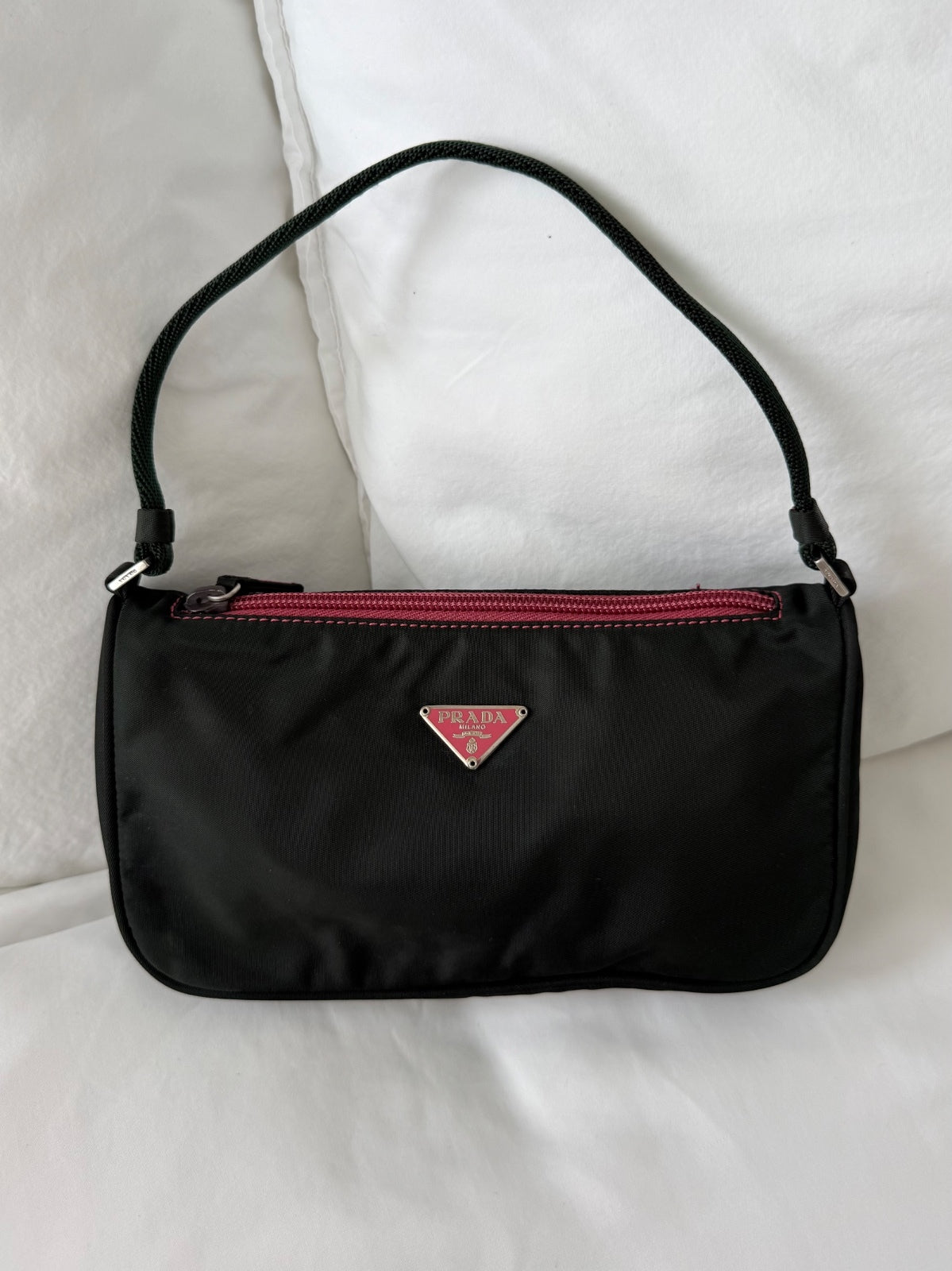 Prada Black Nylon Pochette Bag