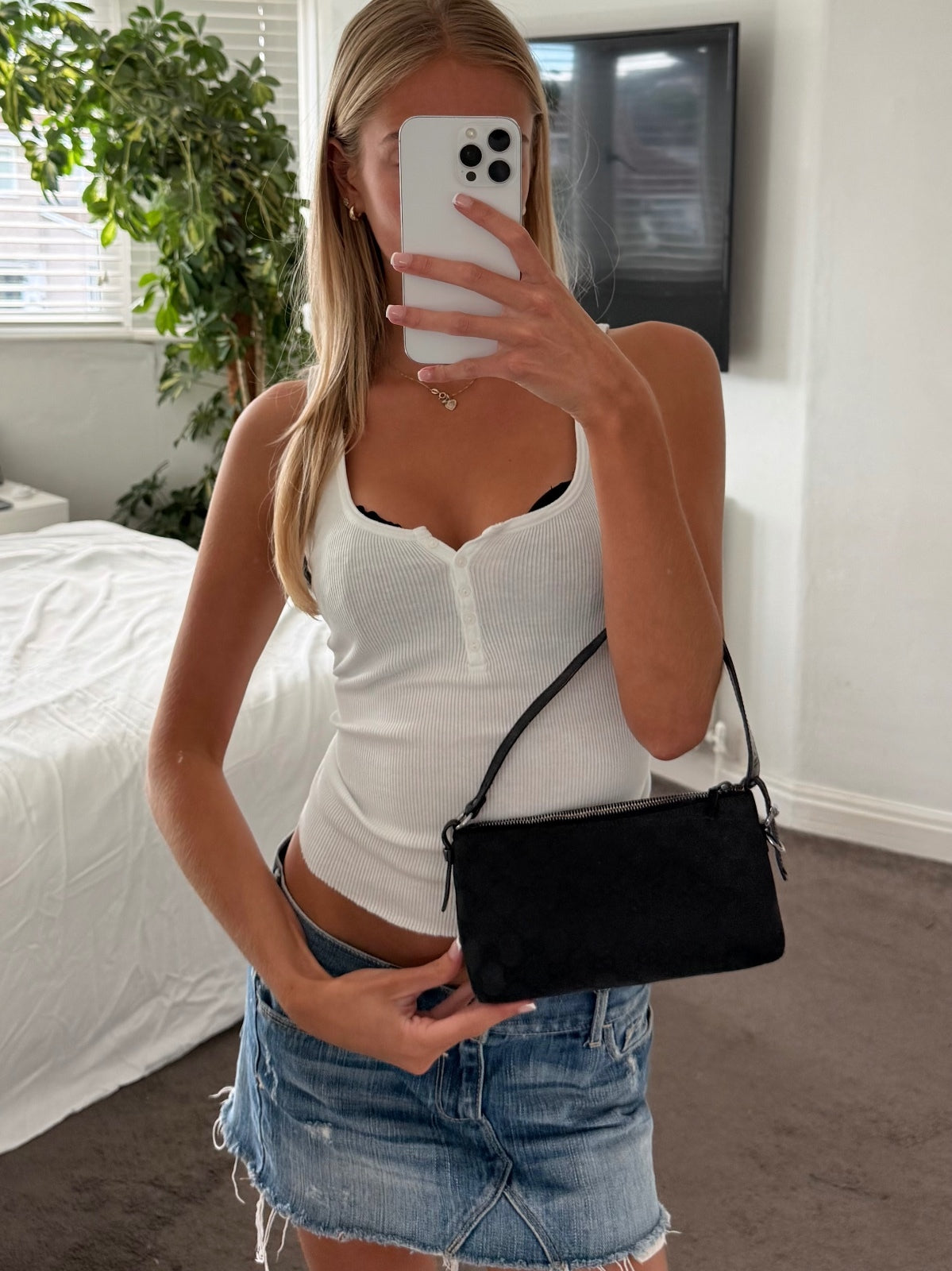 Gucci Black GG Monogram Pochette Bag