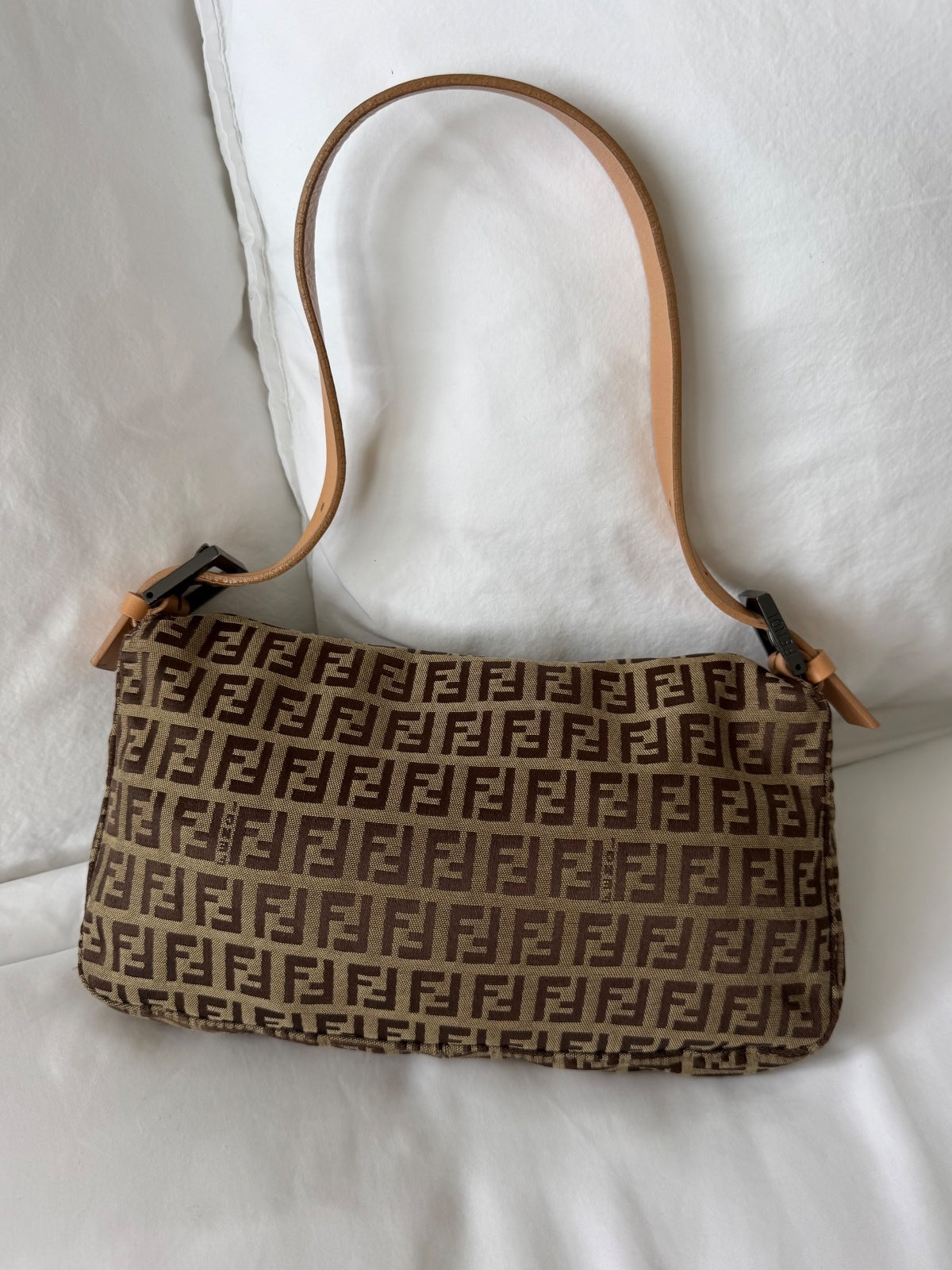 Fendi Brown Zucca Monogram Baguette Bag
