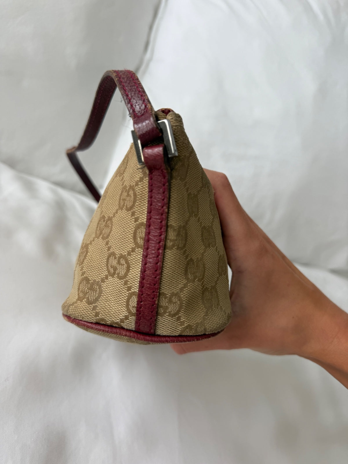 Gucci Beige GG Monogram Pochette Bag